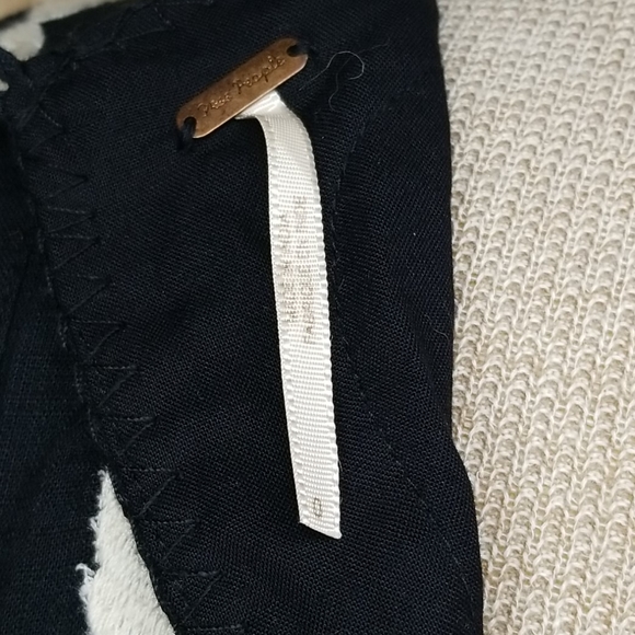 SOLD Free People Dress Birds of a Feather Boho Size 6 Black Cream - Picture 15 of 16